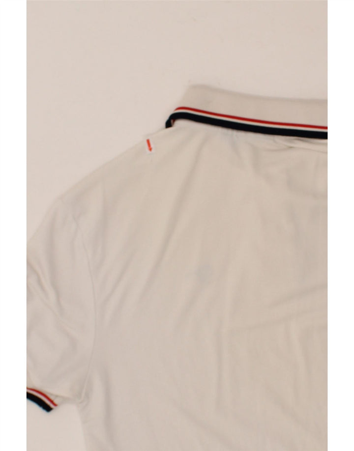 CHERVO Mens Polo Shirt Medium White Cotton Vintage Chervo and Second-Hand Chervo from Messina Hembry 
