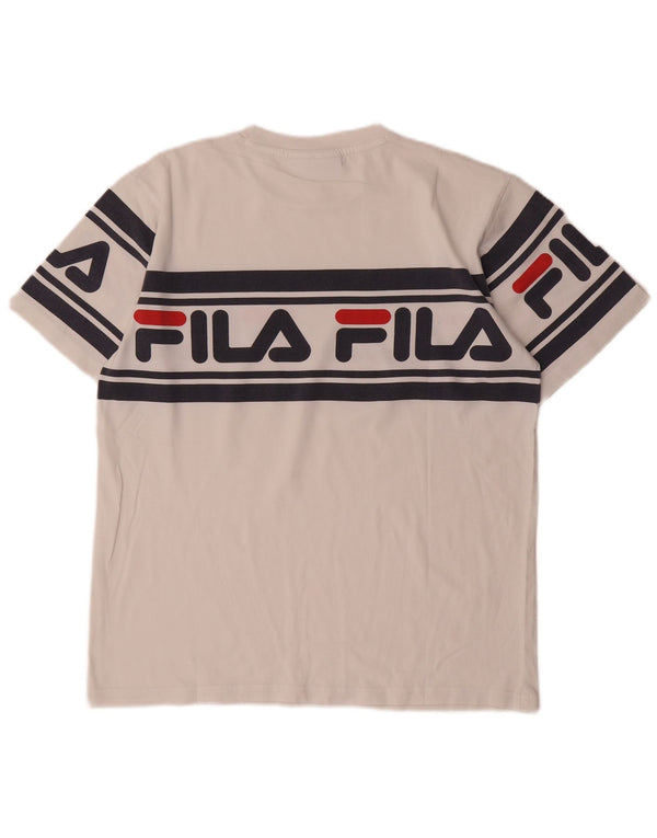 Fila Mens Graphic T-Shirt Top Pequeno Branco