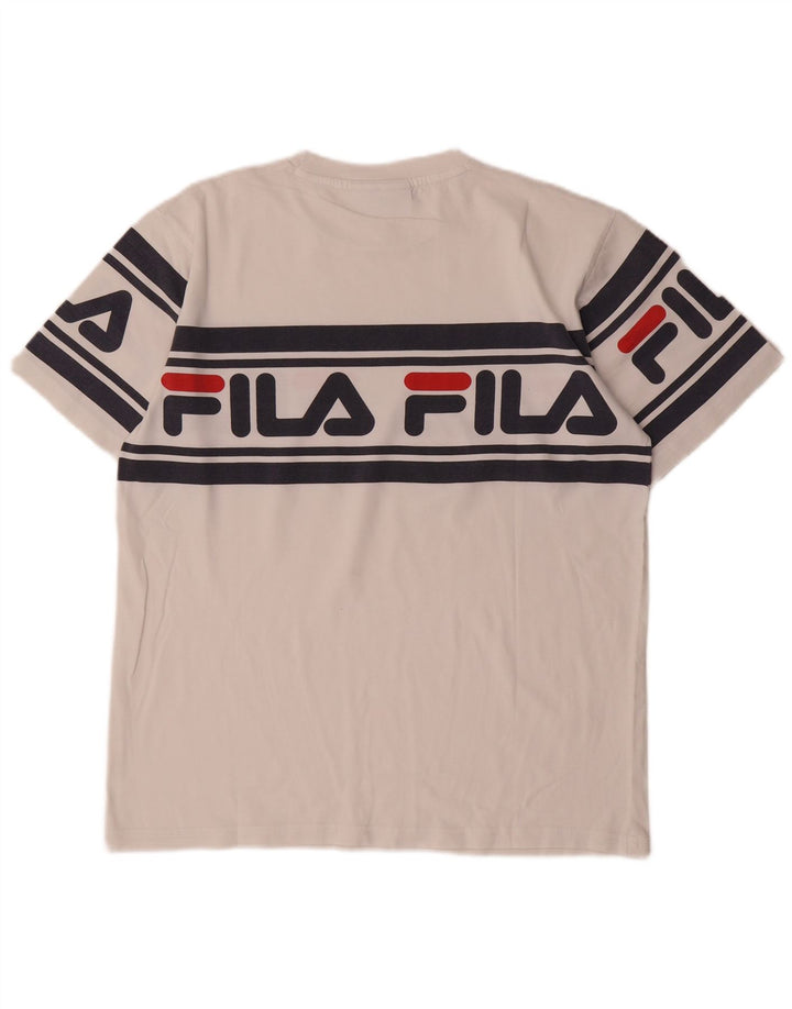 Fila Mens Graphic T-Shirt Top Pequeno Branco