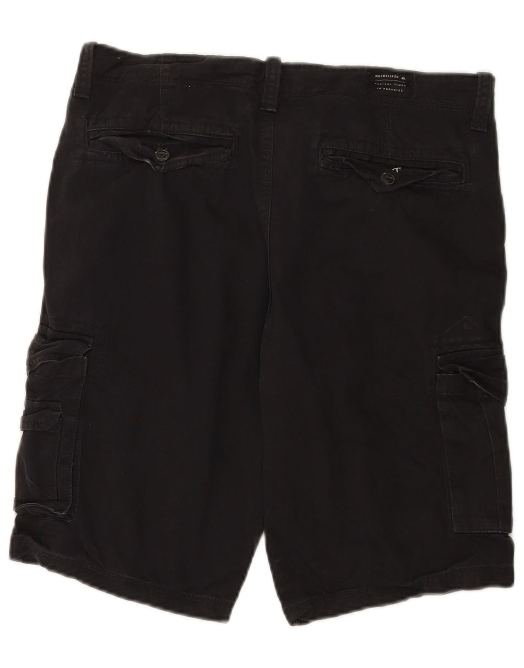 Quiksilver Mens Cargo Shorts W32 Grande Algodão Preto