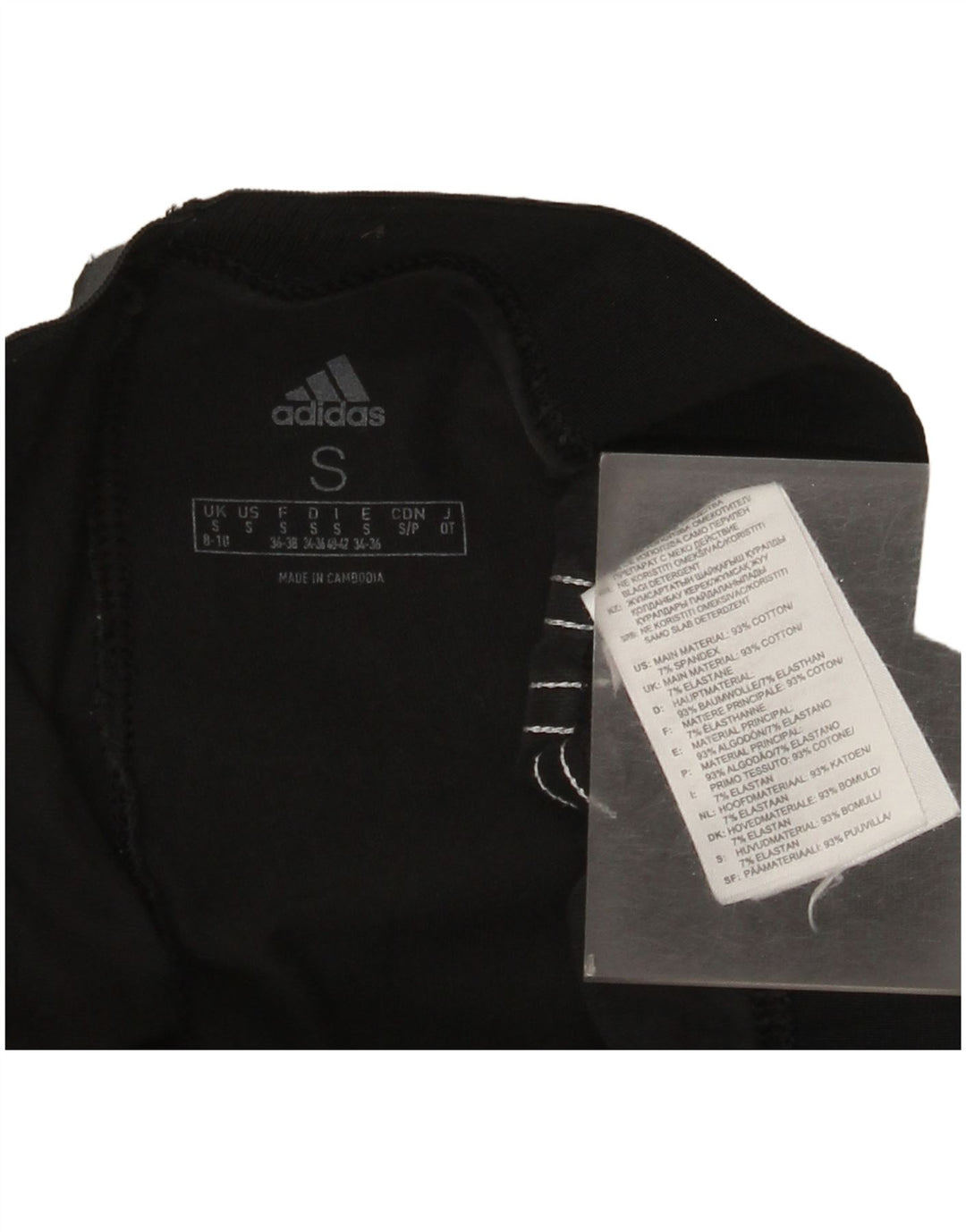 Leggings Adidas Femininas UK 8/10 Pequenas Algodão Preto