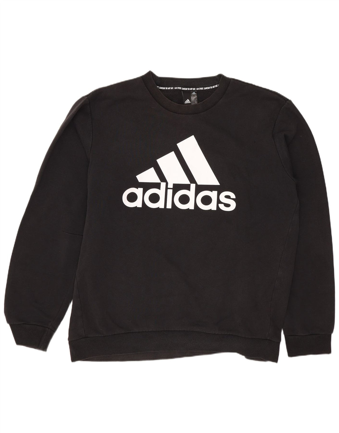 ADIDAS Mens Graphic Sweatshirt Jumper XL Preto Algodão