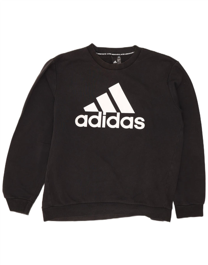 ADIDAS Mens Graphic Sweatshirt Jumper XL Preto Algodão