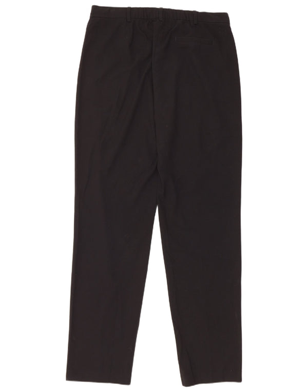 Calça chino feminina Marks & Spencer de cintura alta Reino Unido 14 grande W34 L32 preta