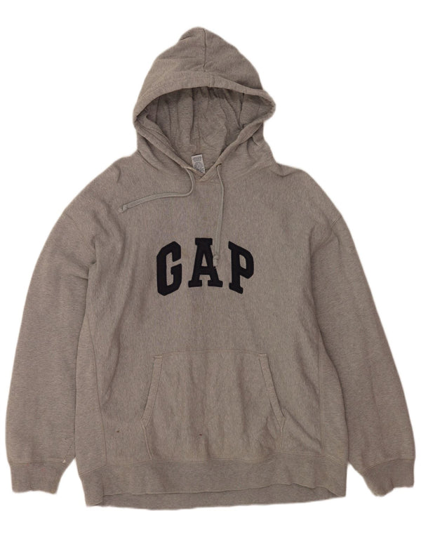 Suéter com capuz gráfico masculino Gap XL algodão cinza