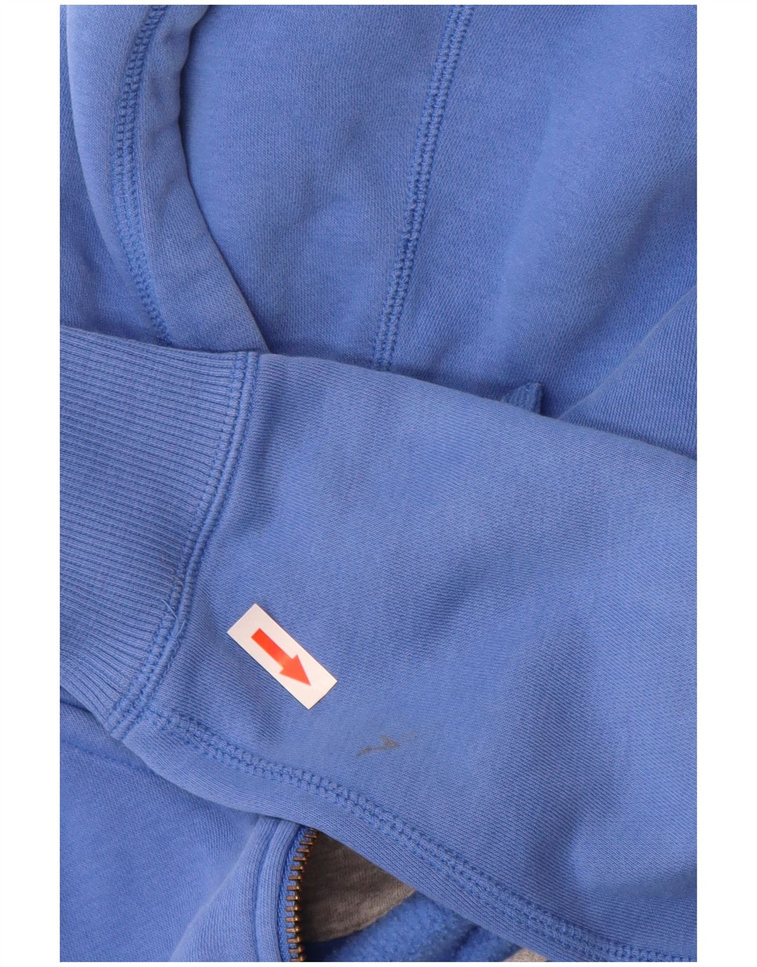 Suéter Nike feminino com capuz e zíper UK 12 algodão azul médio