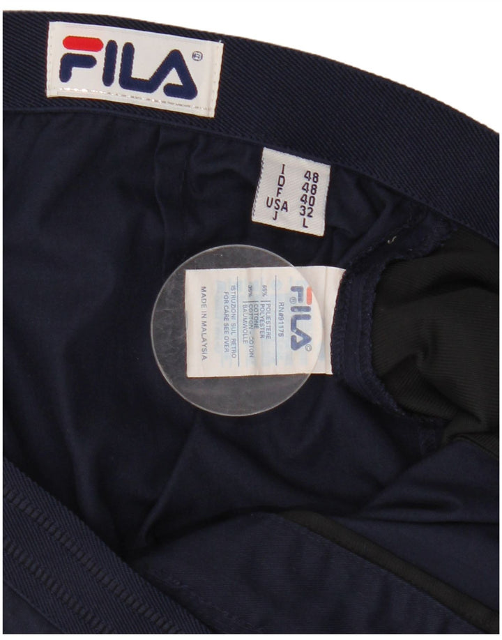 Fila Masculino Pegged Chino Shorts IT 48 Médio W32 Poliéster Azul Marinho