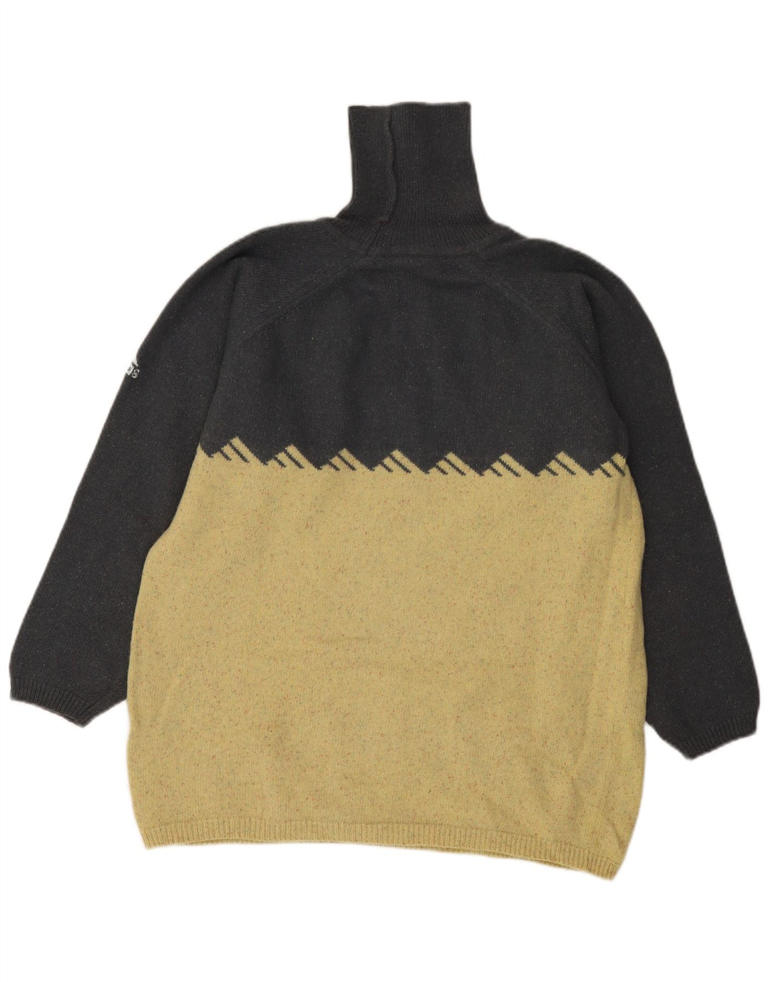 Adidas masculino roll neck jumper suéter pequeno cinza colorblock lã