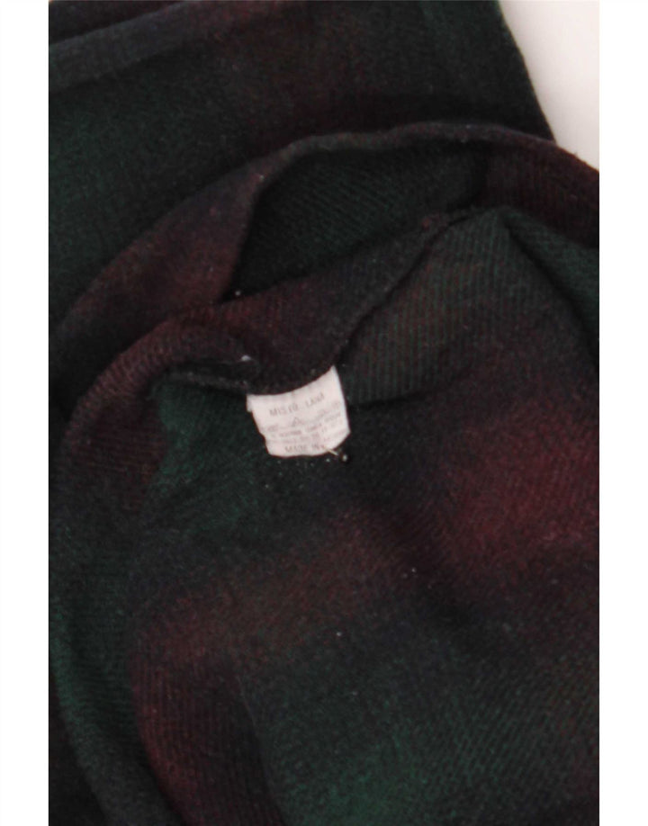 Camisa de flanela masculina vintage grande lã xadrez verde