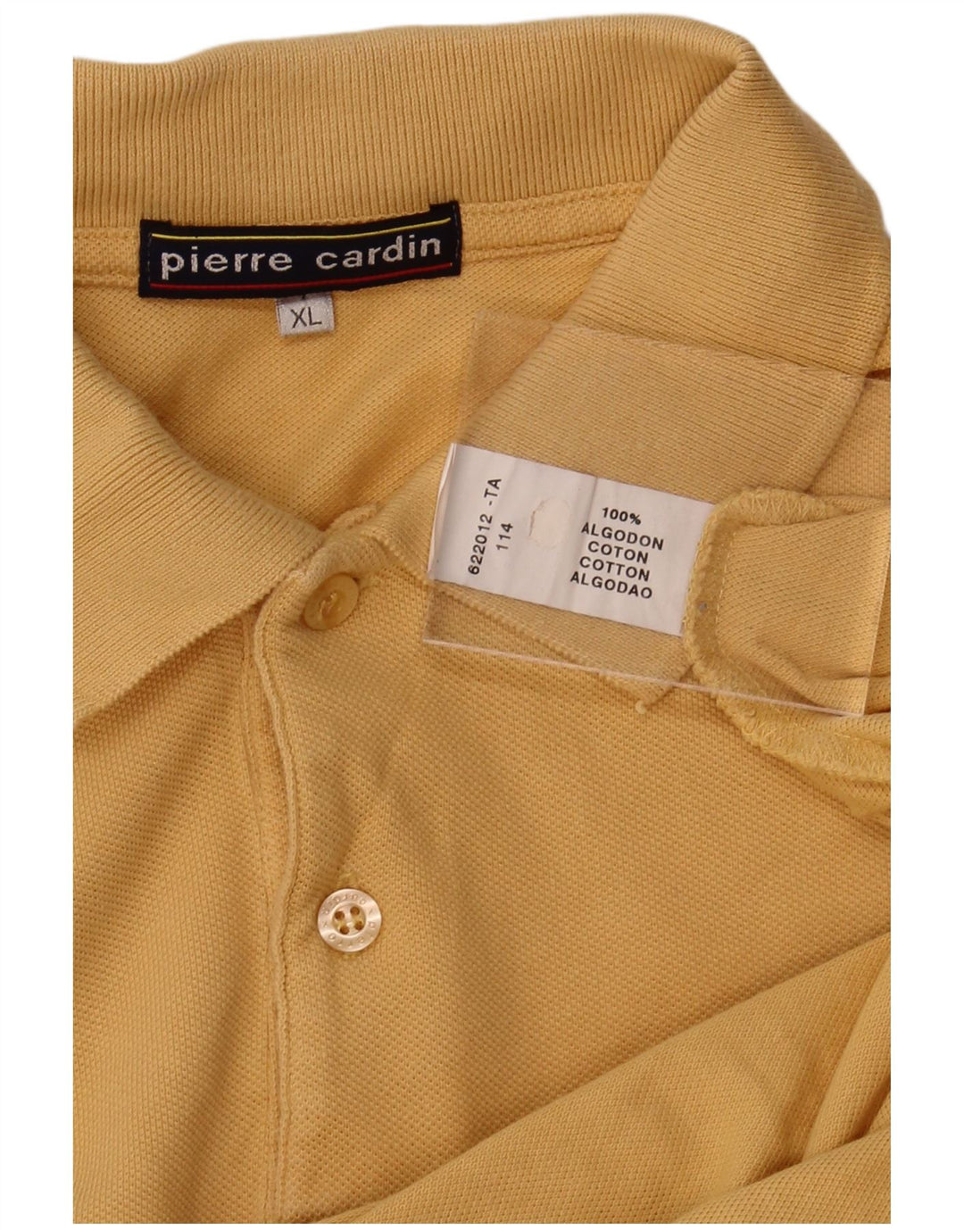 Camisa polo masculina PIERRE CARDIN XL algodão amarelo
