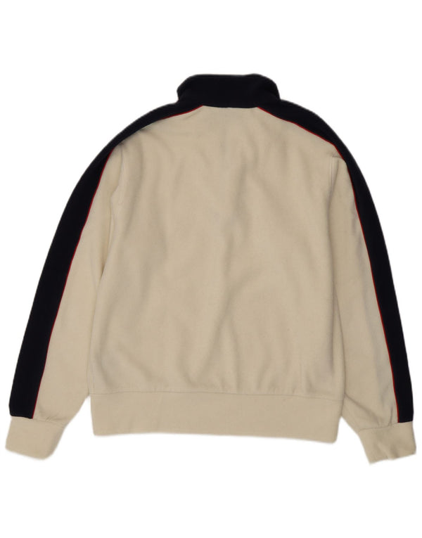 Diadora Womens Graphic Fleece Jumper UK 14 Medium Off White Colourblock