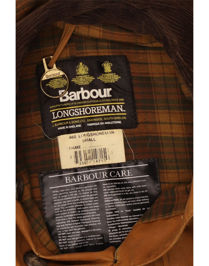 Jaqueta masculina Barbour Longshoreman com capuz encerado Reino Unido 36 pequena marrom