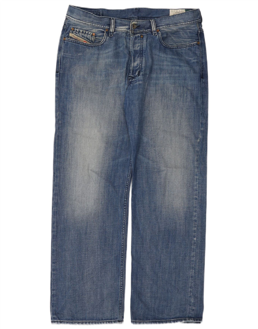 DIESEL Masculino Quratt Straight Jeans W36 L32 Azul Algodão