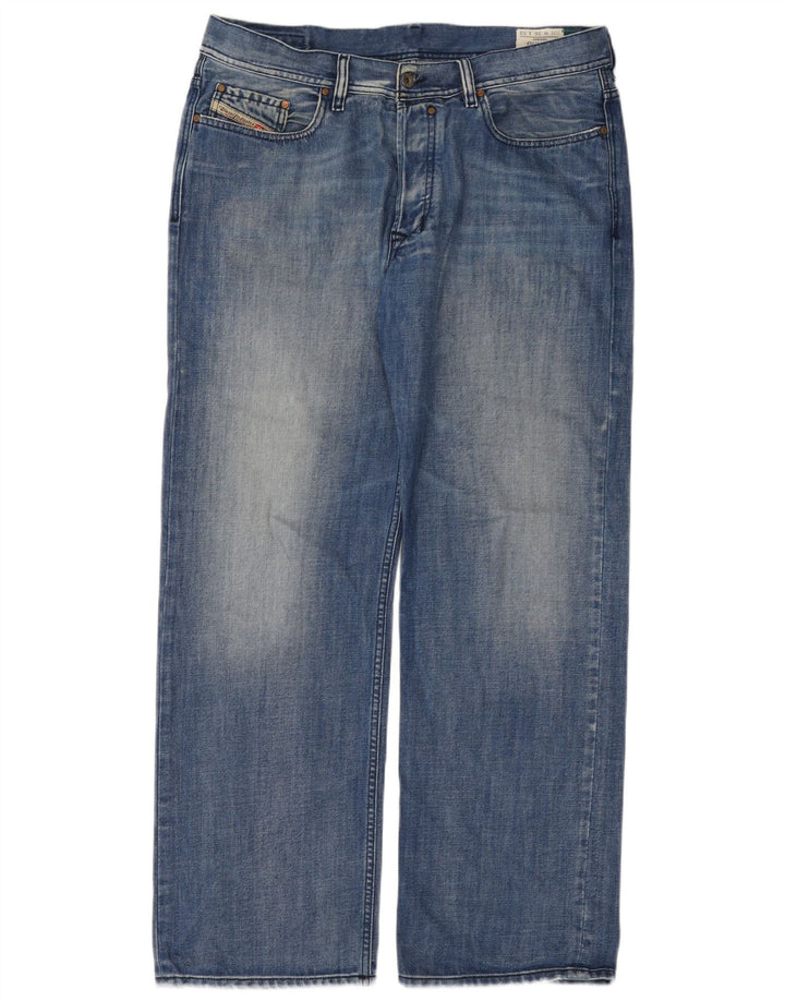 DIESEL Masculino Quratt Straight Jeans W36 L32 Azul Algodão