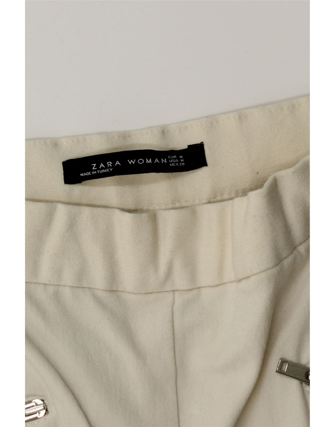 Calça feminina casual skinny ZARA média W28 L28 branco
