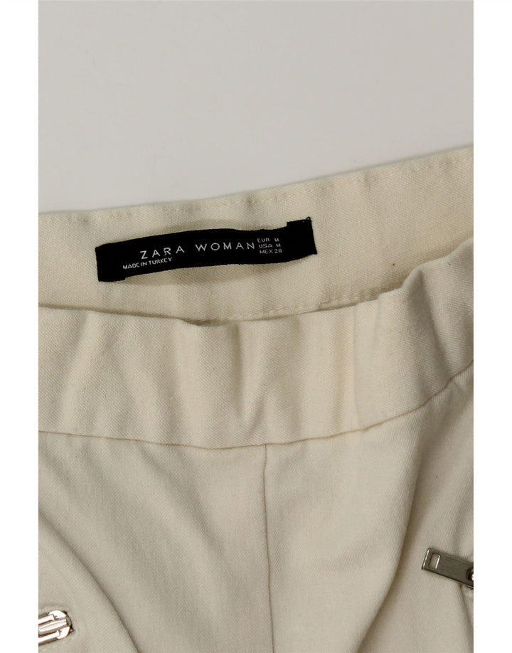 Calça feminina casual skinny ZARA média W28 L28 branco