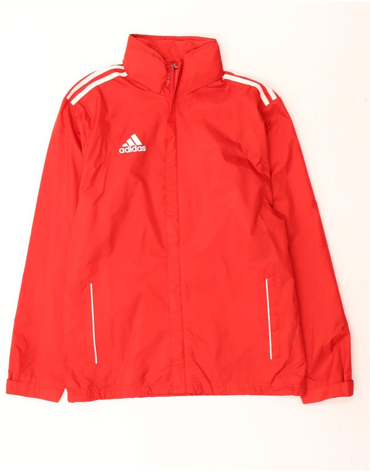 Jaqueta corta-vento masculina Adidas pequena vermelha de nylon