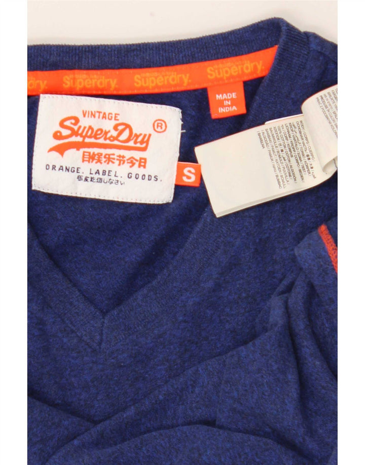 Camiseta masculina Superdry Top pequeno algodão azul marinho