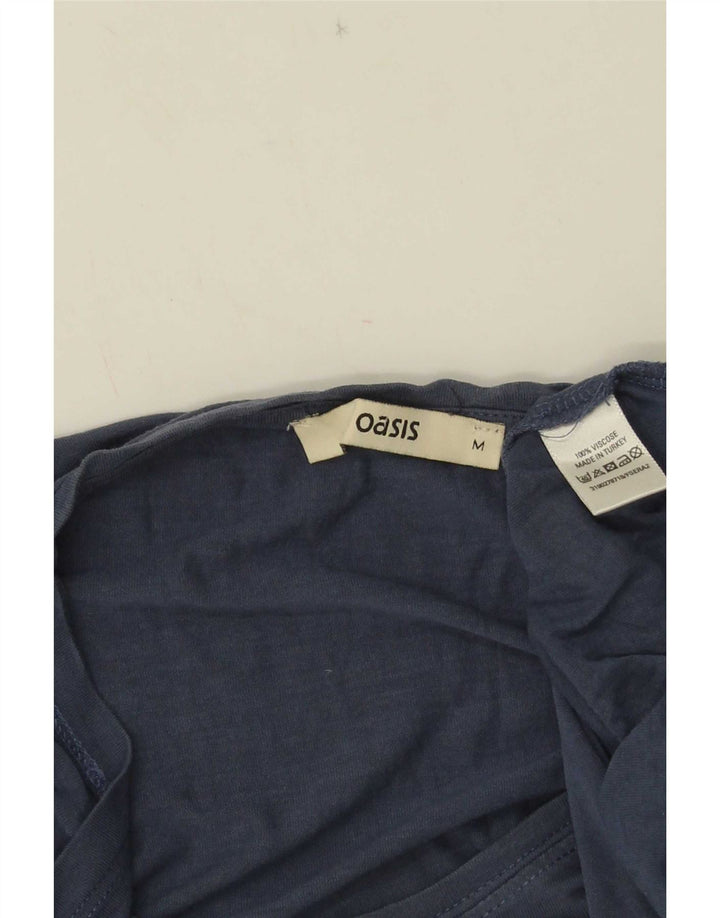 Camiseta feminina Oasis UK 14 viscose azul médio