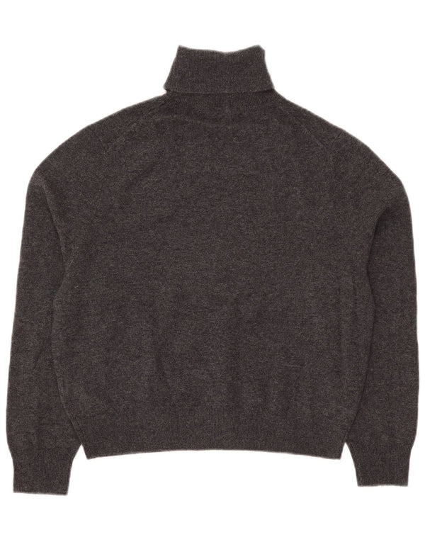 Suéter feminino Massimo Dutti com gola redonda e corte curto Reino Unido 10 pequeno cinza