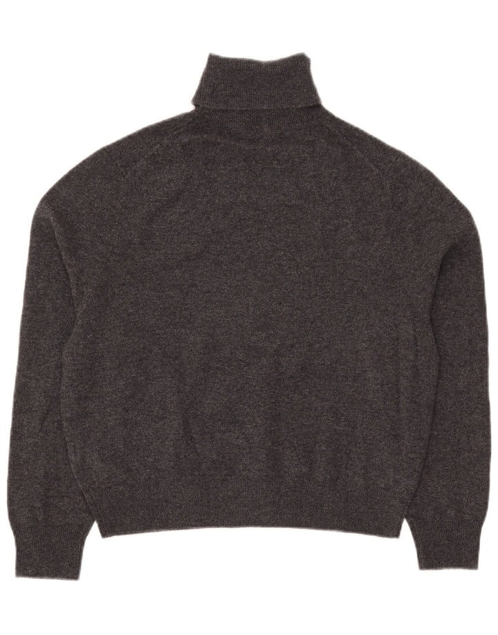 Suéter feminino Massimo Dutti com gola redonda e corte curto Reino Unido 10 pequeno cinza