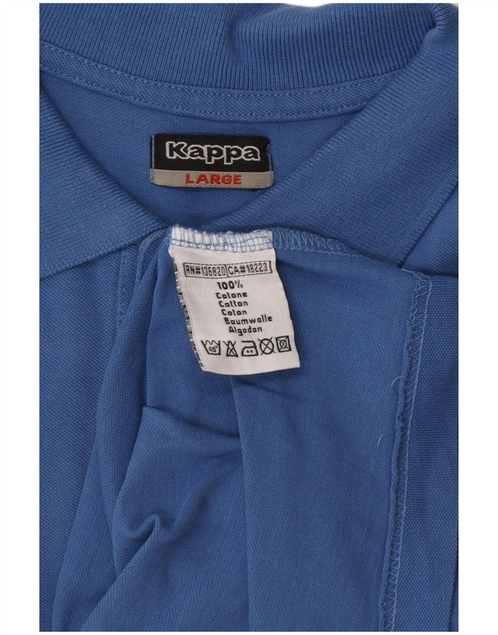 Camisa polo masculina KAPPA grande algodão azul
