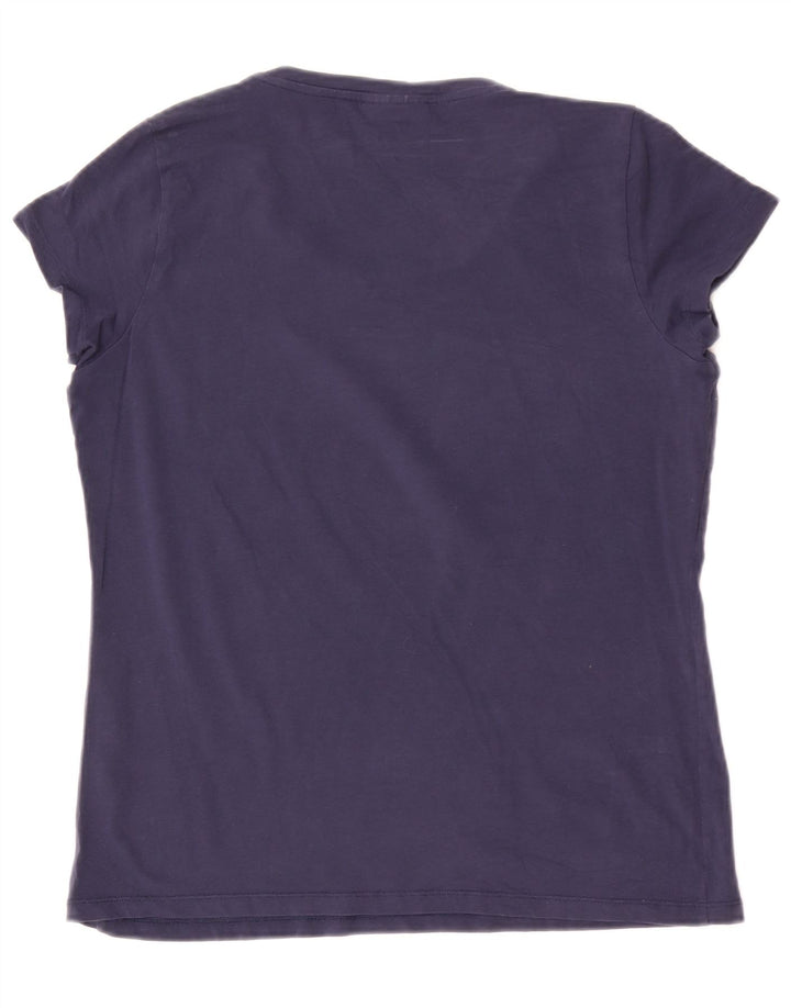 Camiseta feminina Trussardi Jeans UK 14 médio azul marinho