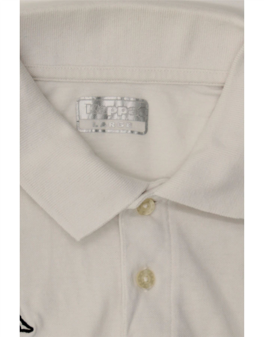 KAPPA Mens Polo Shirt Large White Cotton Vintage Kappa and Second-Hand Kappa from Messina Hembry 