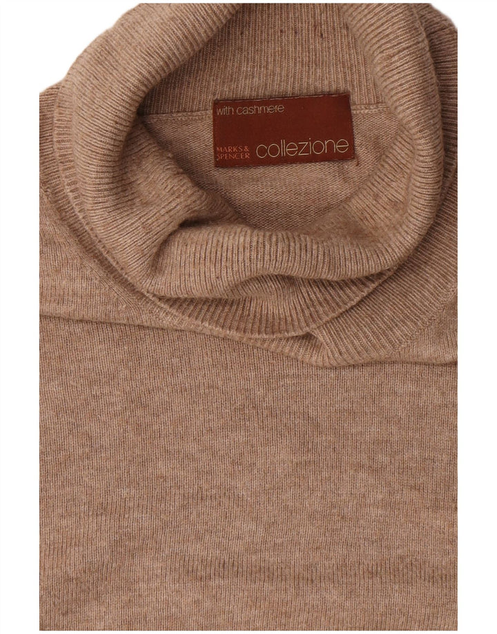 Suéter masculino Marks & Spencer com gola redonda XL viscose bege