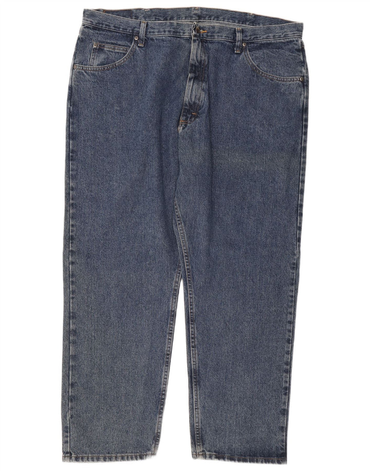 Wrangler Mens Jeans Cônicos de Ajuste Relaxado W42 L30 Azul Algodão