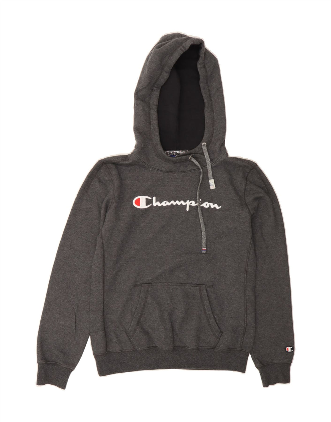 CHAMPION Womens Graphic Hoodie Jumper UK 12 Medium Grey Cotton Vintage Champion and Second-Hand Champion from Messina Hembry 