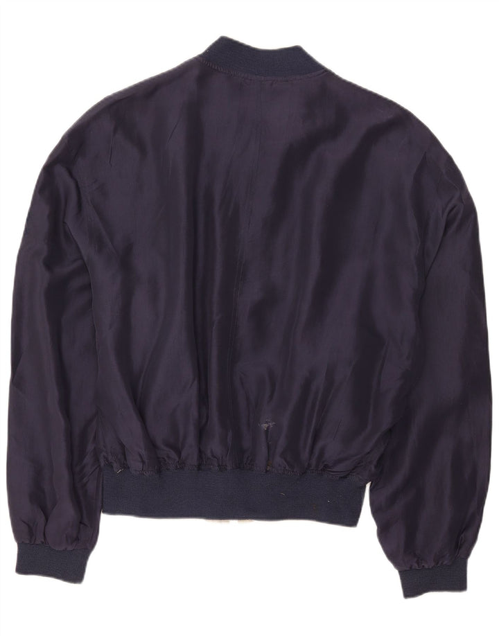 Jaqueta bomber reversível masculina VINTAGE IT 54 2XL seda bege