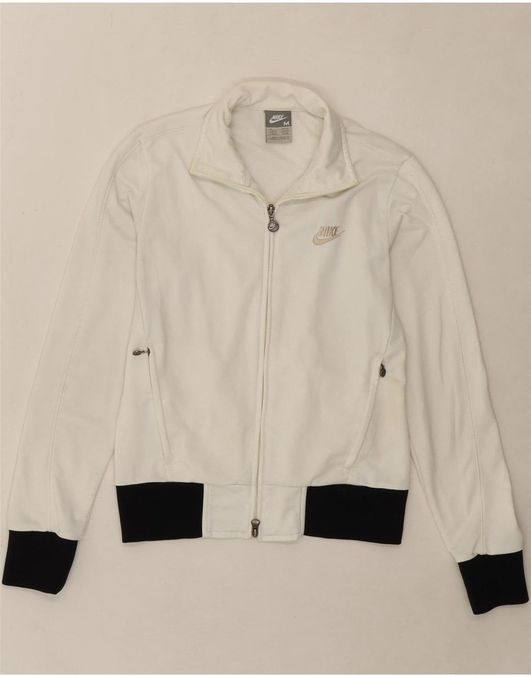 NIKE Womens Tracksuit Top Jacket UK 10/12 Medium White Colourblock Vintage Nike and Second-Hand Nike from Messina Hembry 