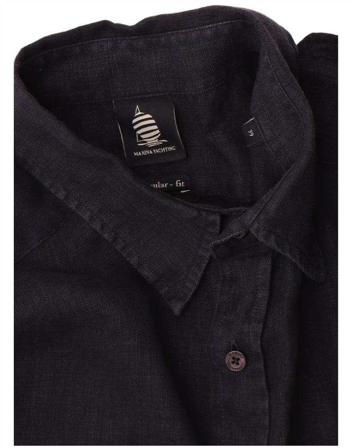Camisa masculina de ajuste regular Marina Yachting tamanho 39 azul marinho médio