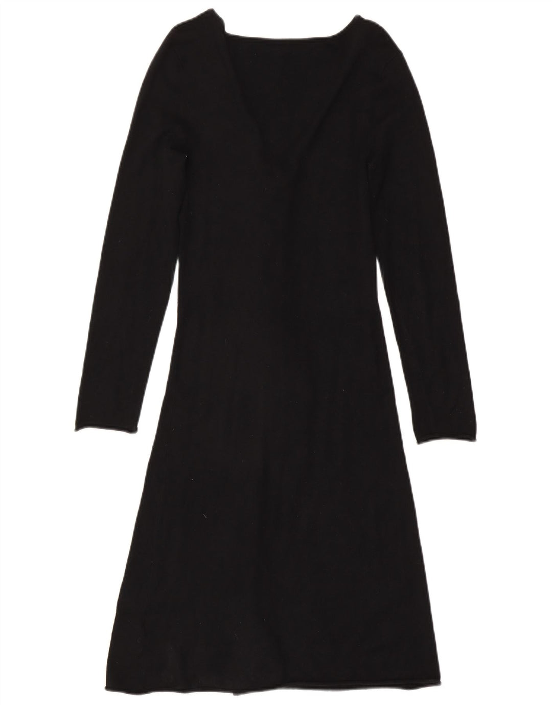 Vestido jumper feminino Phase Eight com babados na frente e manga comprida Reino Unido 8 pequeno preto