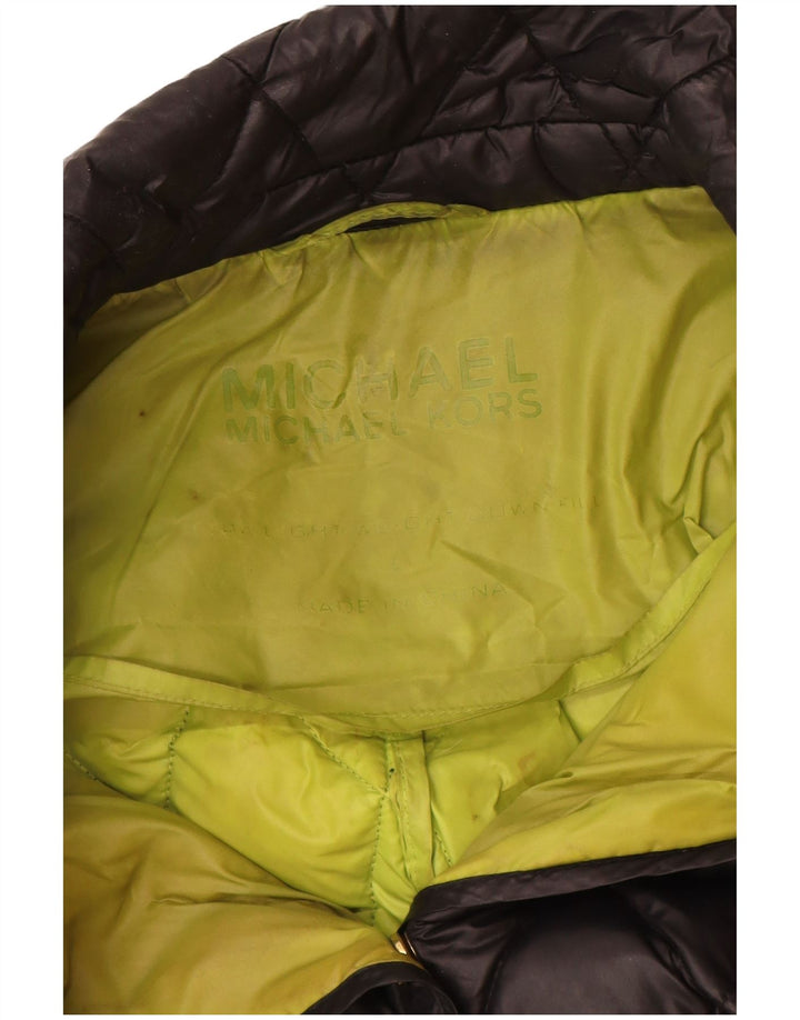 Jaqueta acolchoada feminina Michael Kors Reino Unido 12 nylon azul marinho médio