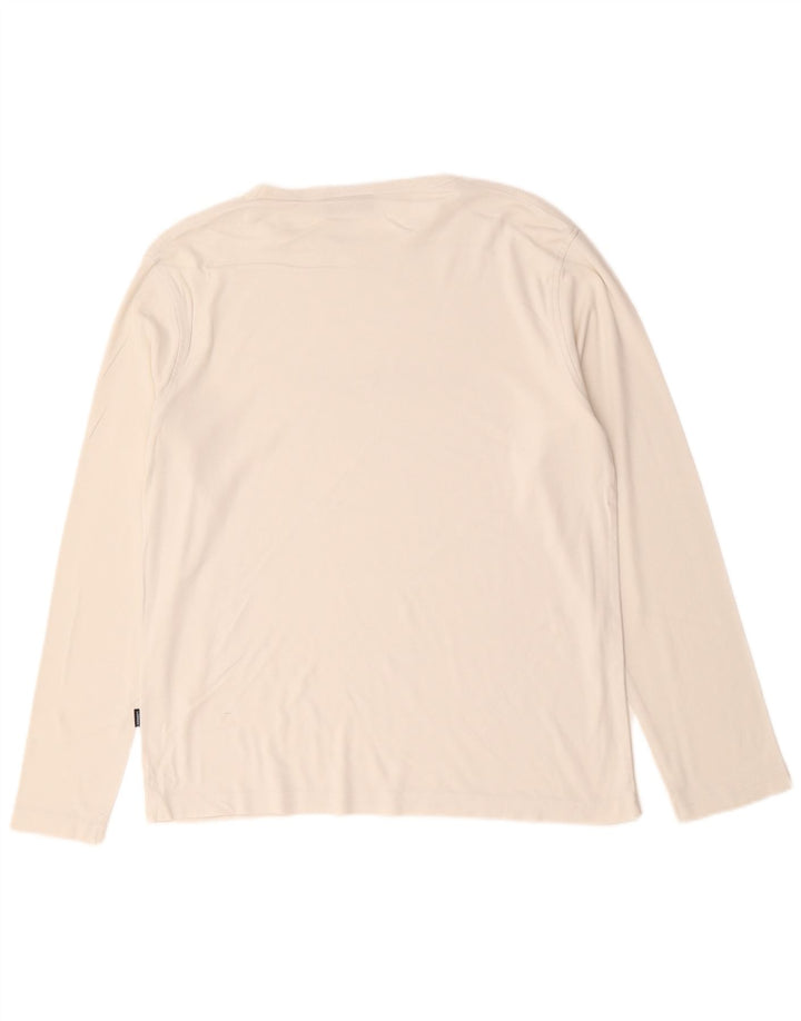 Lerros Mens Graphic Top Manga Longa XL Algodão Branco