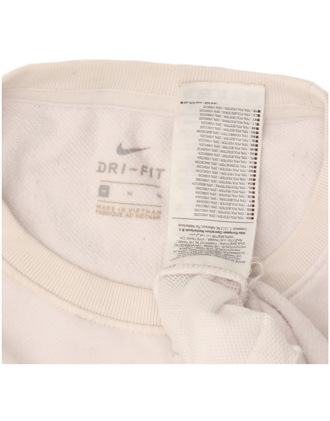 Nike feminino gráfico moletom jumper UK 14 médio branco poliéster