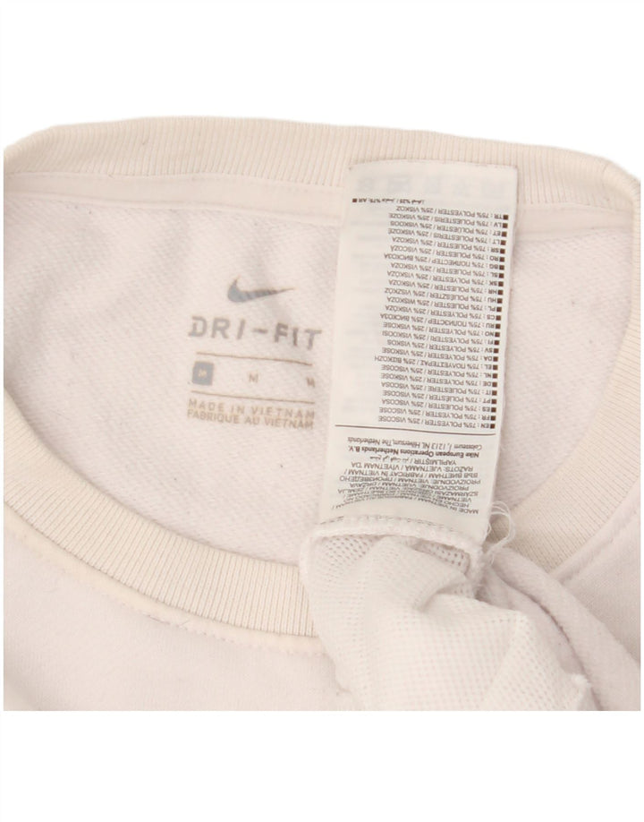 Nike feminino gráfico moletom jumper UK 14 médio branco poliéster