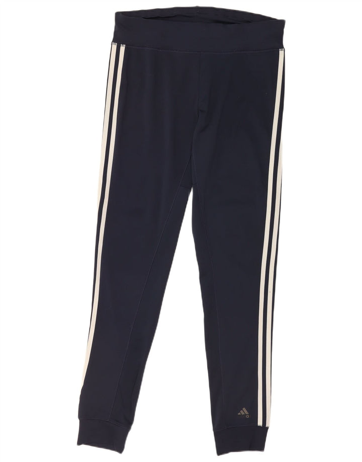 Leggings Adidas Femininas UK 8 Pequenas Azul Marinho Poliéster