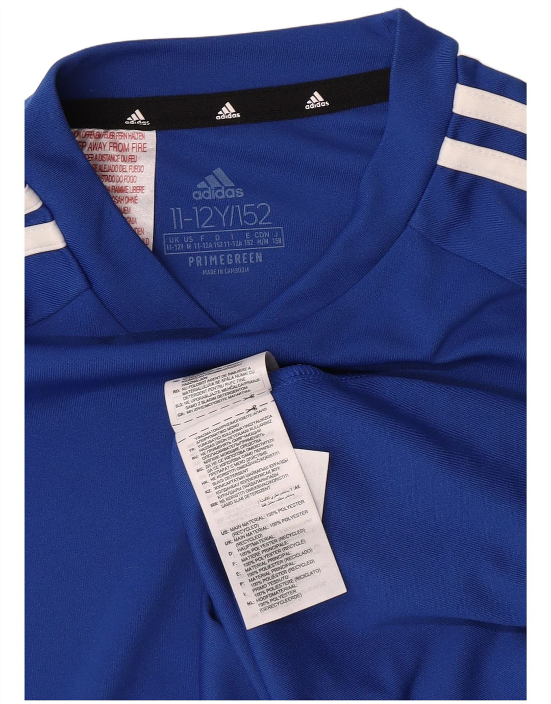 Camiseta Adidas Menino Aeroready Top 11-12 Anos Azul Poliéster