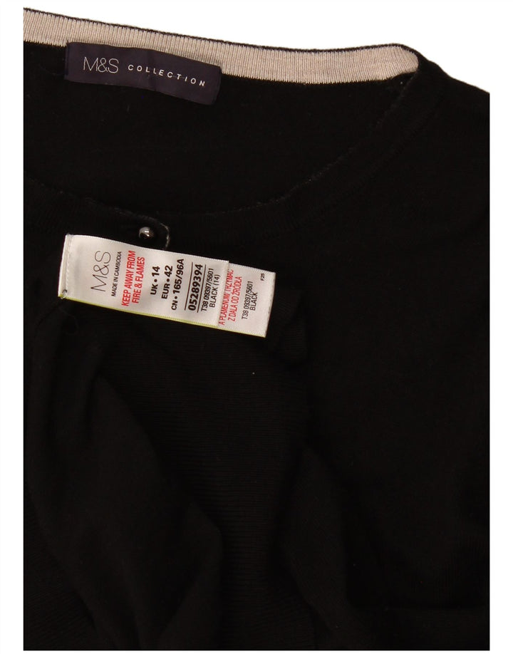 Suéter cardigã feminino Marks & Spencer UK 14 viscose preta média