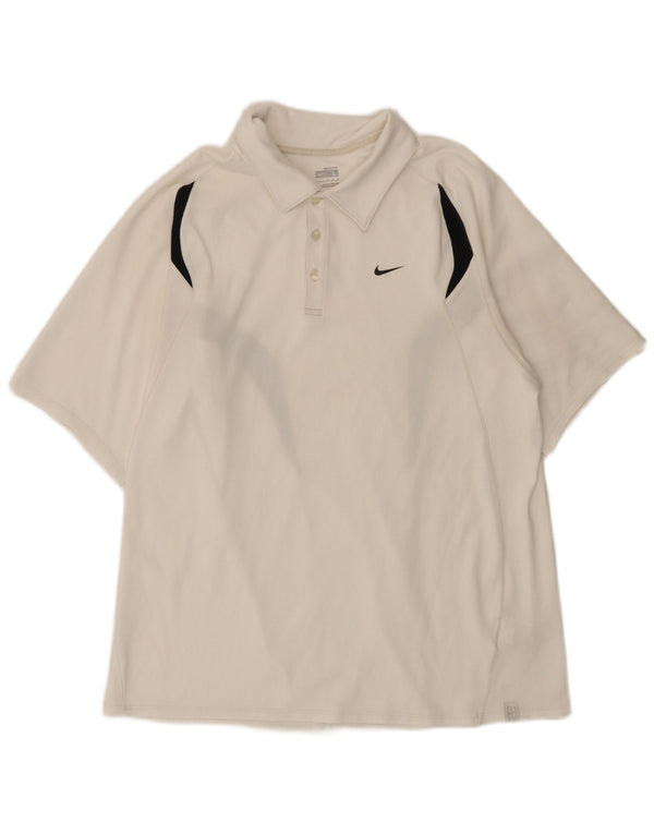 Camisa polo masculina Nike grande poliéster branco colorblock