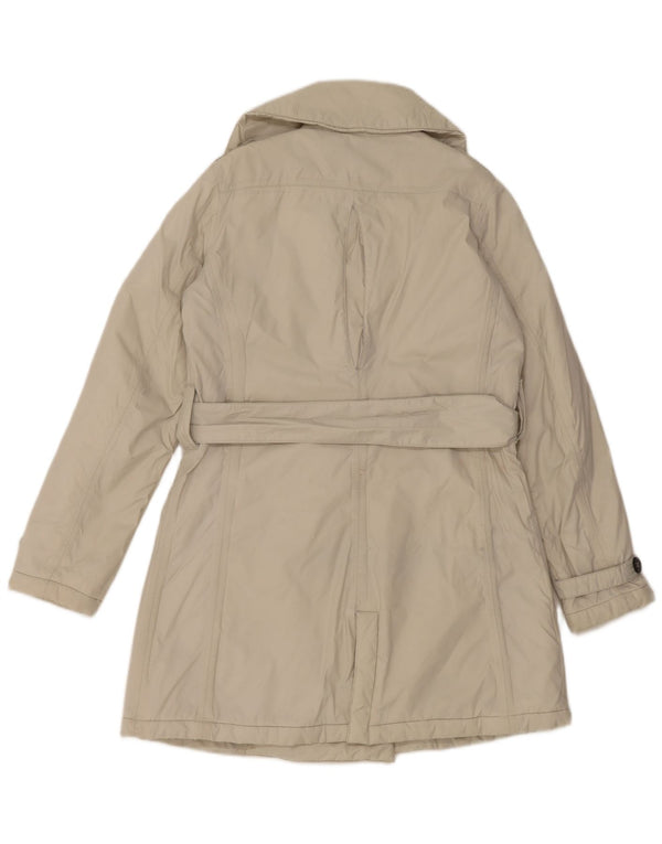 Trench Coat feminino K-Way UK 10 pequeno cinza nylon