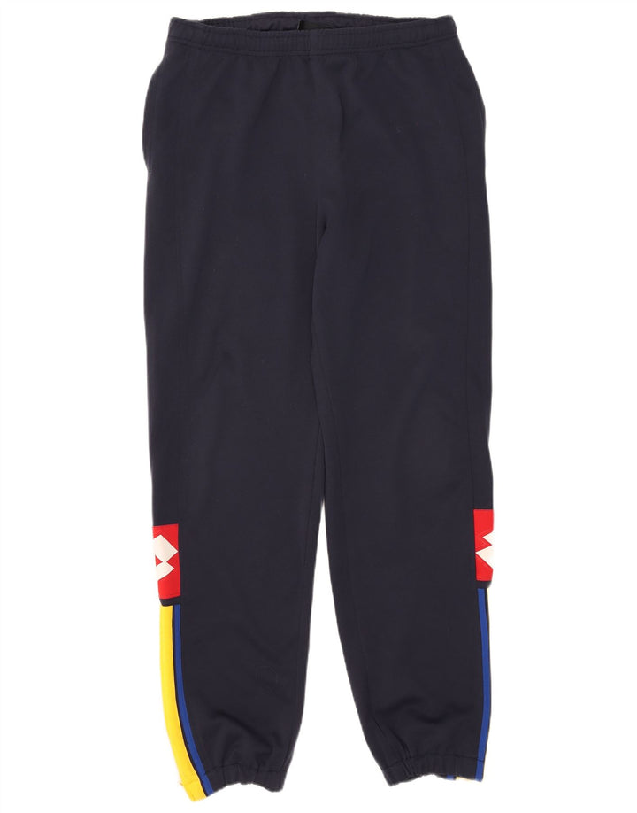 Lotto masculino gráfico completo agasalho grande azul marinho colorblock poliéster