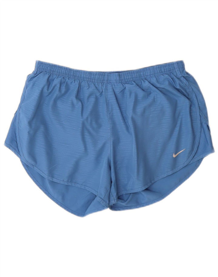 Shorts esportivos femininos Nike Dri Fit UK 12 poliéster azul médio