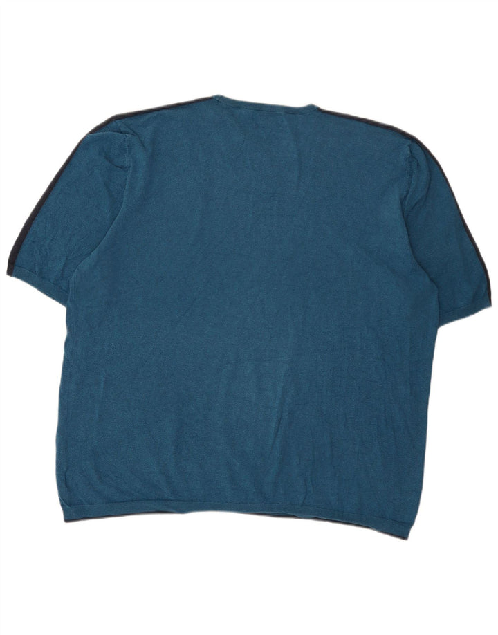 Camiseta masculina Marks & Spencer Top 3XL algodão colorblock azul