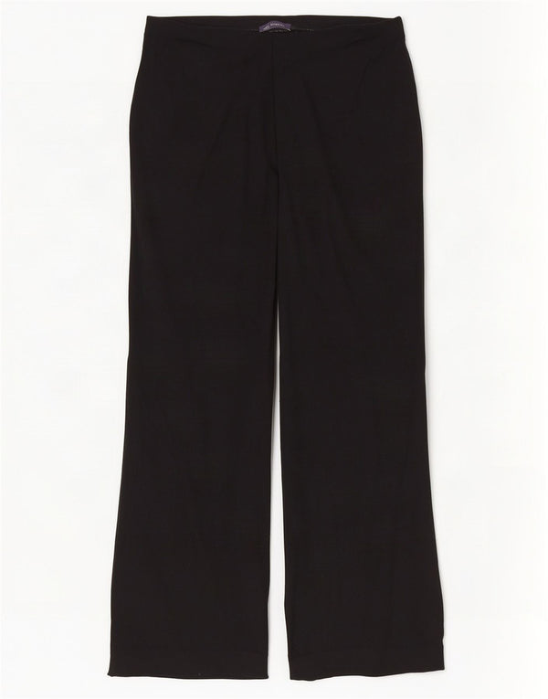 Calça casual feminina de perna larga Marks & Spencer Reino Unido 16 grande W36 L28 preta