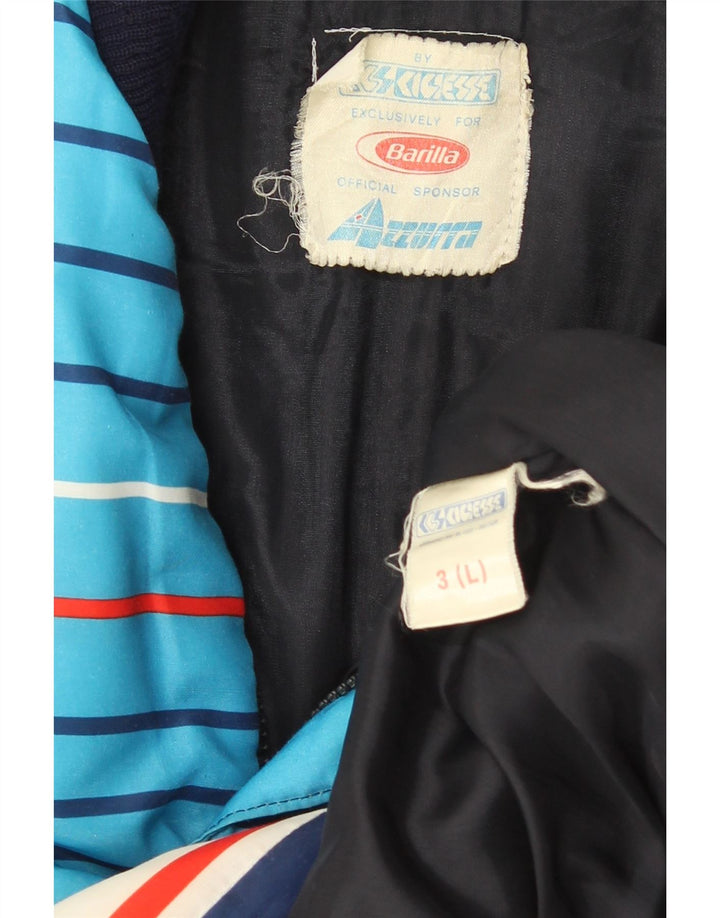 Colete acolchoado masculino Azzurra UK 40 grande poliéster colorblock azul marinho