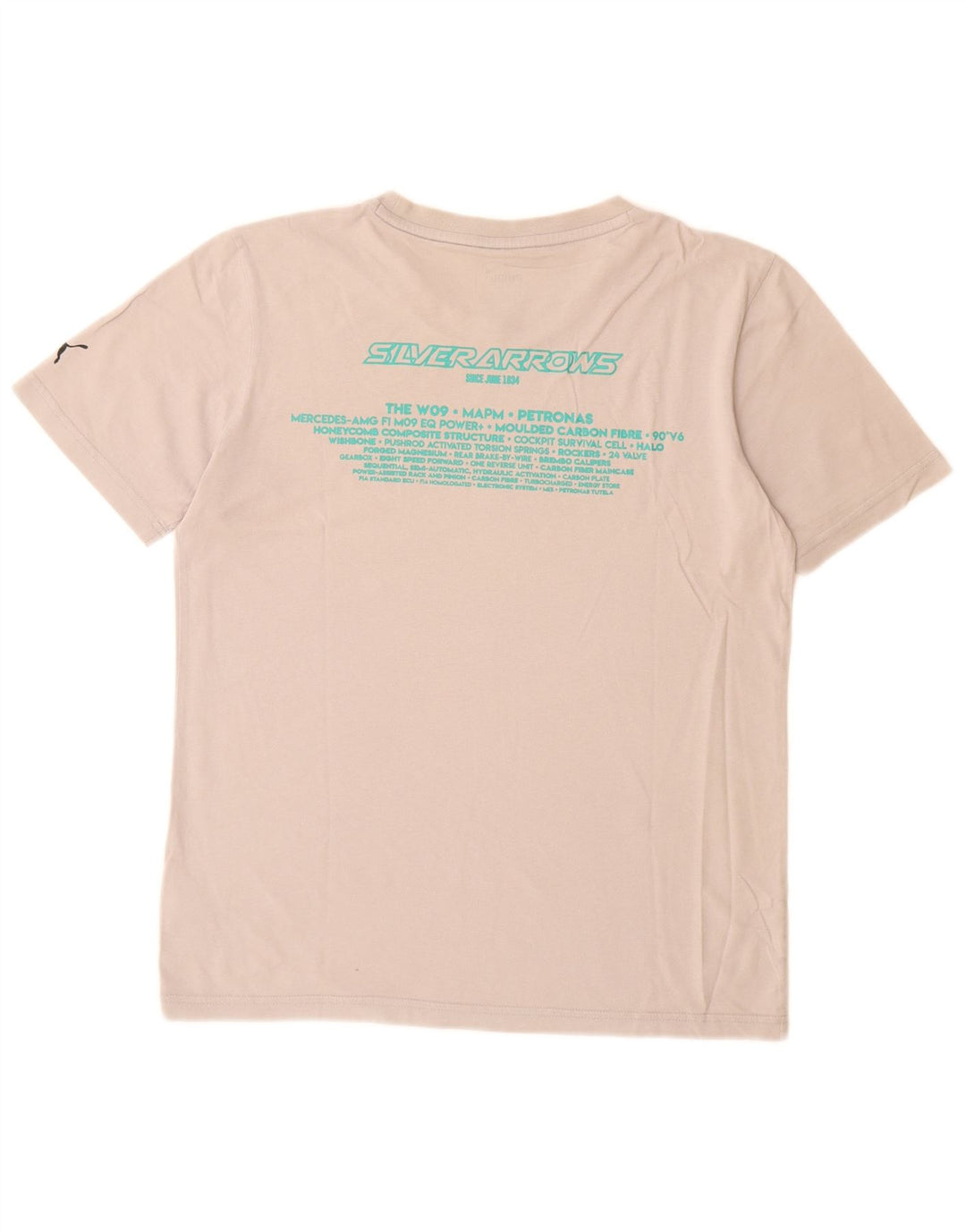Camiseta masculina PUMA com estampa gráfica pequena de algodão cinza